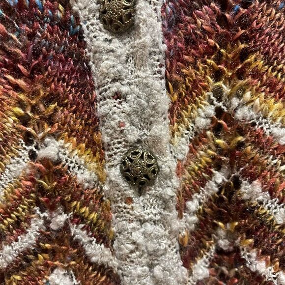 Multi-Color Strand Long Sleeve Cardigan Length Sweater XL - Picture 4 of 6